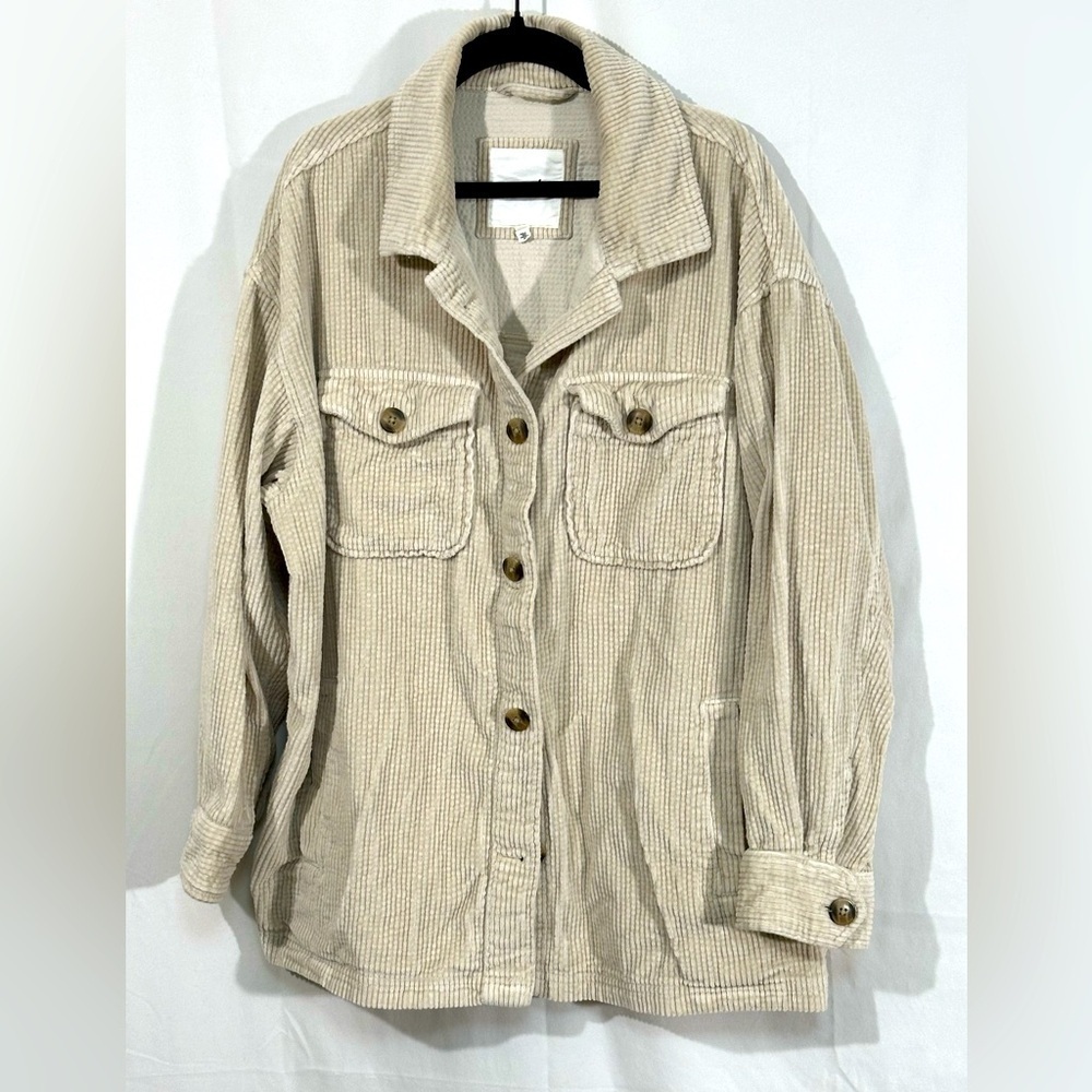 Aerie Women’s Corduroy Shacket Jacket Beige Medium